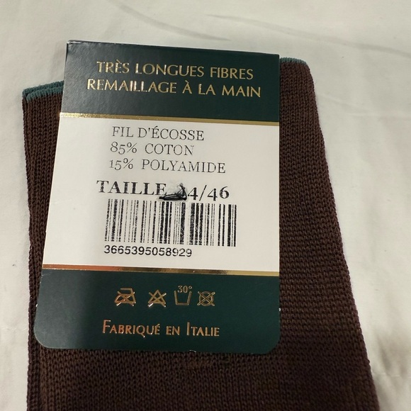 MAZARIN LUXURY Brown and Tan Men's Socks SZ 44/46 - Picture 9 of 9